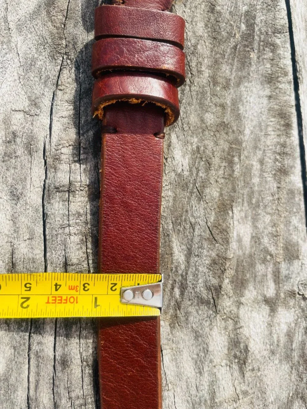 The Limited Genuine Leather Brown Narrow Dented Silver Buckle Belt Made in Italy
